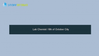 Lab Chemist / 6th of October City