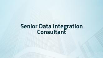 Senior Data Integration Consultant