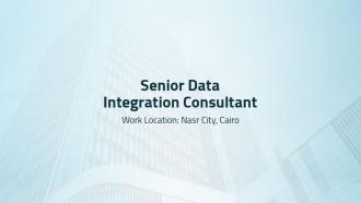 Senior Data Integration Consultant 