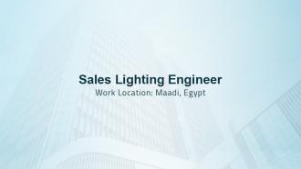 Sales Lighting Engineer